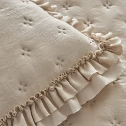 Karaca Bettüberwürfe Set-Home Viona Doppelbett-Bettüberwurf-Set Beige Beıge01
