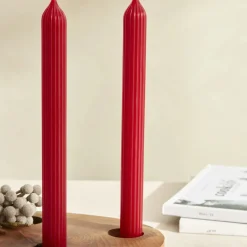 Karaca Kerzen-Home Wave Rote Kerze 2 Teile Rot02