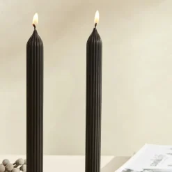 Karaca Kerzen-Home Wave Schwarze Kerze 2 Teile Schwarz01