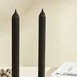 Karaca Kerzen-Home Wave Schwarze Kerze 2 Teile Schwarz01