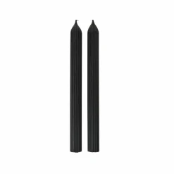 Karaca Kerzen-Home Wave Schwarze Kerze 2 Teile Schwarz01