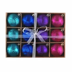 Karaca Deko-Objekte-Home Weihnachten Bunte Baumschmuck Set, 12 Teilig, 6 cm Multıfarben