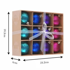 Karaca Deko-Objekte-Home Weihnachten Bunte Baumschmuck Set, 12 Teilig, 6 cm Multıfarben