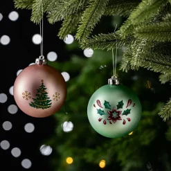 Karaca Deko-Objekte-Home Weihnachten Hübsches Baumschmuck Set, 4 Teilig, 8 cm Multıfarben