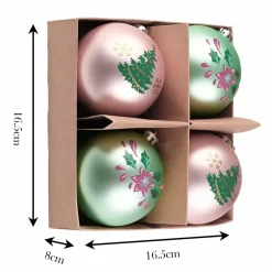 Karaca Deko-Objekte-Home Weihnachten Hübsches Baumschmuck Set, 4 Teilig, 8 cm Multıfarben