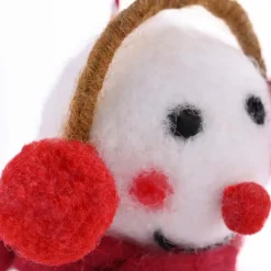 Karaca Deko-Objekte-Home Weihnachten Schneemann mit Ohrenschützer Baumschmuck, 8x13 cm Weıß01