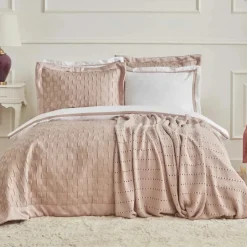 Karaca Hochzeitspakete-Home White Collection Braut Carina 80 Fäden 100% Baumwolle 8-teiliges Hochzeitsset Puder