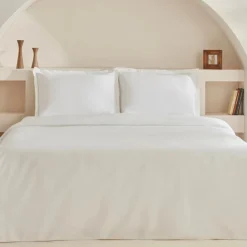 Karaca Bettwäsche-Home White Collection Lavin 100% Baumwolle Doppelbett Bettwäsche Set Weiß Beyaz