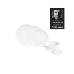 Karaca Tafelservice Für 6 Personen-Hussein Chalayan Digital 6-Teiliges Individuelles Fine Pearl Tafelservice Weıß01