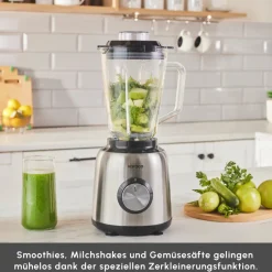 Karaca Smoothie Blender-1,5 L Glasbehälter Smoothie Blender Inox