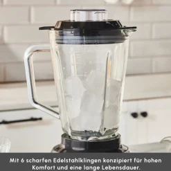 Karaca Smoothie Blender-1,5 L Glasbehälter Smoothie Blender Inox