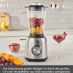 Karaca Smoothie Blender-1,5 L Glasbehälter Smoothie Blender Inox