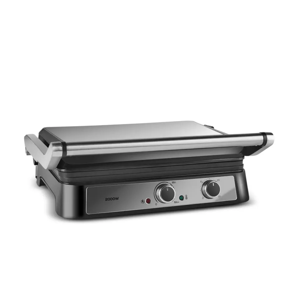 Karaca Toaster-Toastmate Grill 6 Scheiben Kapazität Zeit einstellbar Gusseisen Platte Grill und Toaster 2000W Inox