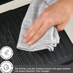 Karaca Toaster-Toastmate Grill 6 Scheiben Kapazität Zeit einstellbar Gusseisen Platte Grill und Toaster 2000W Inox