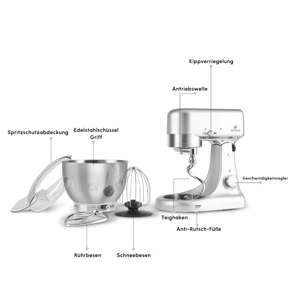Karaca Küchenchef-Ironmax Guss-Standmixer Grau Grey