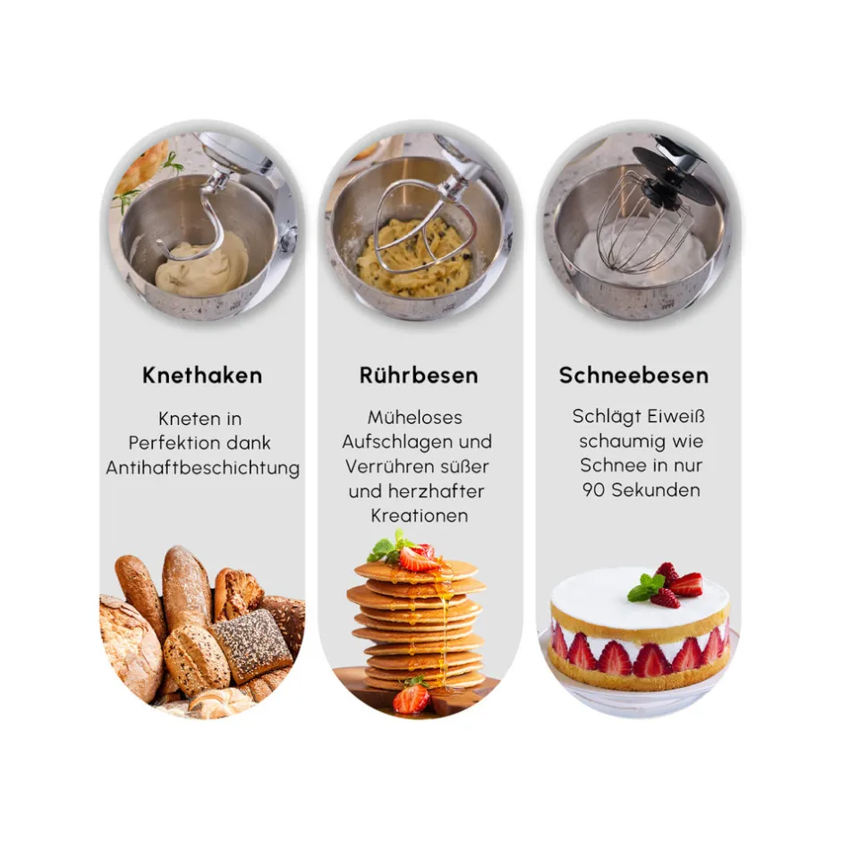 Karaca Küchenchef-Ironmax Guss-Standmixer Grau Grey