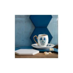 Karaca Mokka & Espressotassen Set-Iznik 4 teiliges Mochatassen Espressotassen Set für 2 Personen Multıfarben