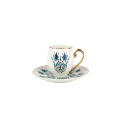 Karaca Mokka & Espressotassen Set-Iznik 4 teiliges Mochatassen Espressotassen Set für 2 Personen Multıfarben
