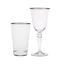 Karaca Gläser-Sets-Jamie Platinum Rim 24 Teile Glas-Set Platın