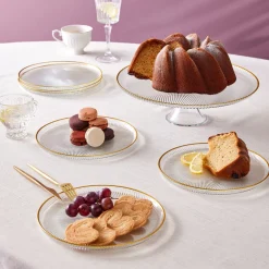 Karaca Kuchenplatte-Jest Rim 6-Person Cake Platter Set, 7 Pieces, Gold