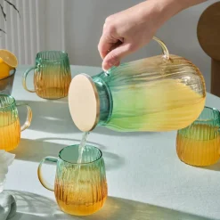 Karaca Gläser-Sets-Jolie 7-teiliges Wasserset Gelb & Grün Gelb Grün