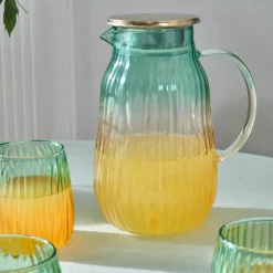 Karaca Gläser-Sets-Jolie 7-teiliges Wasserset Gelb & Grün Gelb Grün