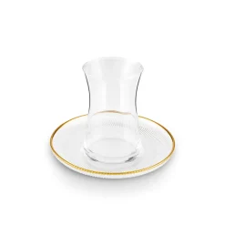 Karaca Teegläser Sets-Juliet Gold Rand 6-Personen-Tee-Set Klar