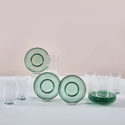 Karaca Teegläser Sets-Juliet Grün 6-Personen-Teeset Yeşil