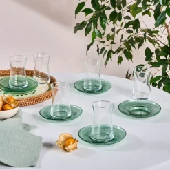 Karaca Teegläser Sets-Juliet Grün 6-Personen-Teeset Yeşil