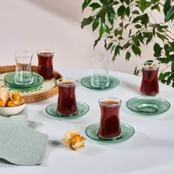 Karaca Teegläser Sets-Juliet Grün 6-Personen-Teeset Yeşil
