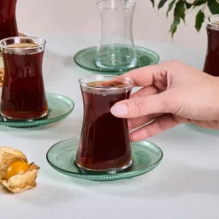 Karaca Teegläser Sets-Juliet Grün 6-Personen-Teeset Yeşil
