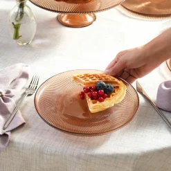 Karaca Kuchenplatte-Juliet Mocha Mousse 7-teiliges Kuchen-Set für 6 Personen