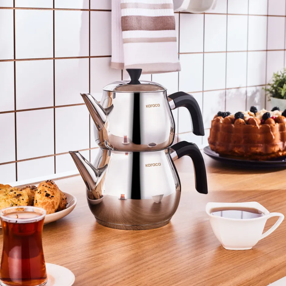 Karaca Teekannen-Kayra Schwarze Turkisches Teekannen-Set Schwarz01