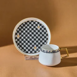 Karaca Mokka & Espressotassen Set-Kazayağı 2-teiliges Kaffeetassenset für 2 Personen, 100 ml Schwarz01