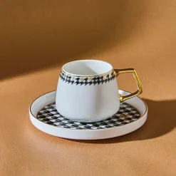 Karaca Mokka & Espressotassen Set-Kazayağı 2-teiliges Kaffeetassenset für 2 Personen, 100 ml Schwarz01