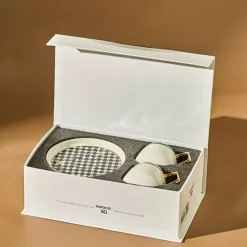 Karaca Mokka & Espressotassen Set-Kazayağı 2-teiliges Kaffeetassenset für 2 Personen, 100 ml Schwarz01