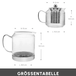 Karaca Teekannen-Kelly Glas Teekanne Farblös