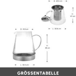 Karaca Teekannen-Keops XL Glas-Teekanne Farblös