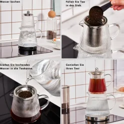 Karaca Teekannen-Keops XL Glas-Teekanne Farblös