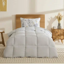 Karaca Bettwäsche-Leaf Graues Einzel Comforter Set 155x220+50x70 Grau02