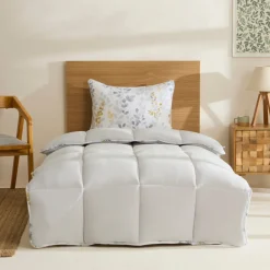 Karaca Bettwäsche-Leaf Graues Einzel Comforter Set 135x200+50x70 Grau02