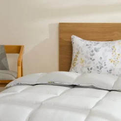 Karaca Bettwäsche-Leaf Graues Einzel Comforter Set 135x200+50x70 Grau02