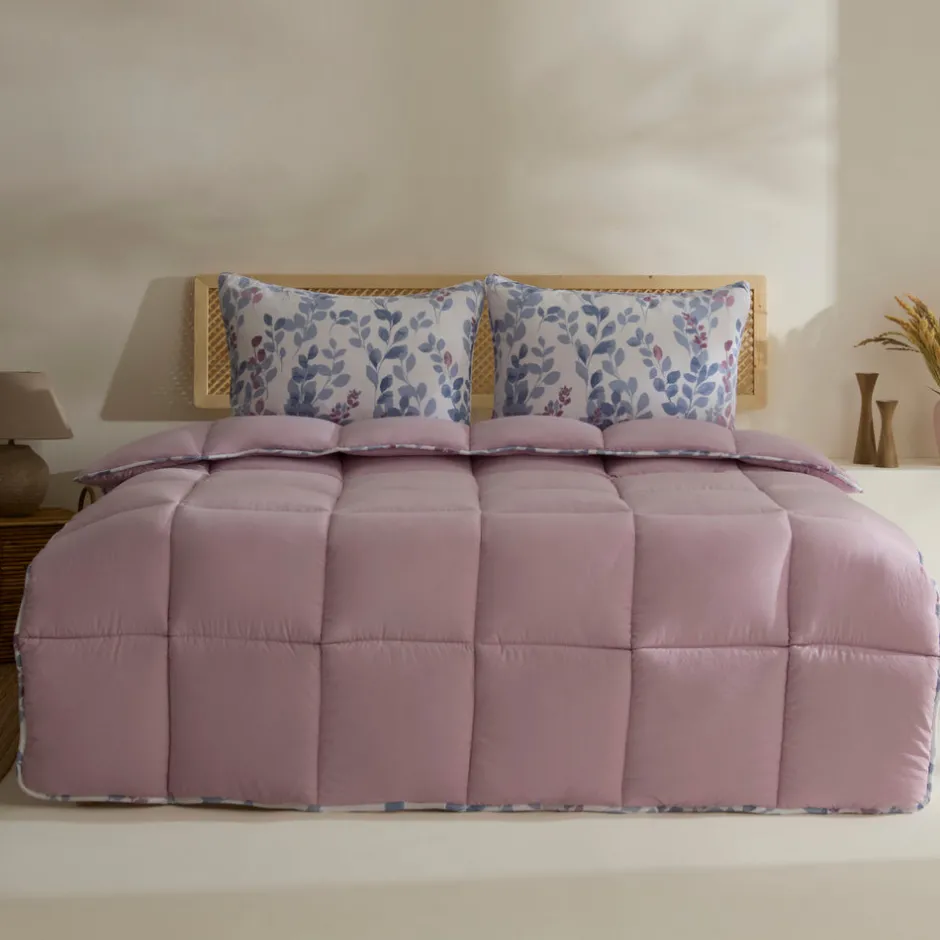 Karaca Bettwäsche-Leaf Multicolor Doppelbett Komforter Set 200x200+2x50x70 Multıfarben