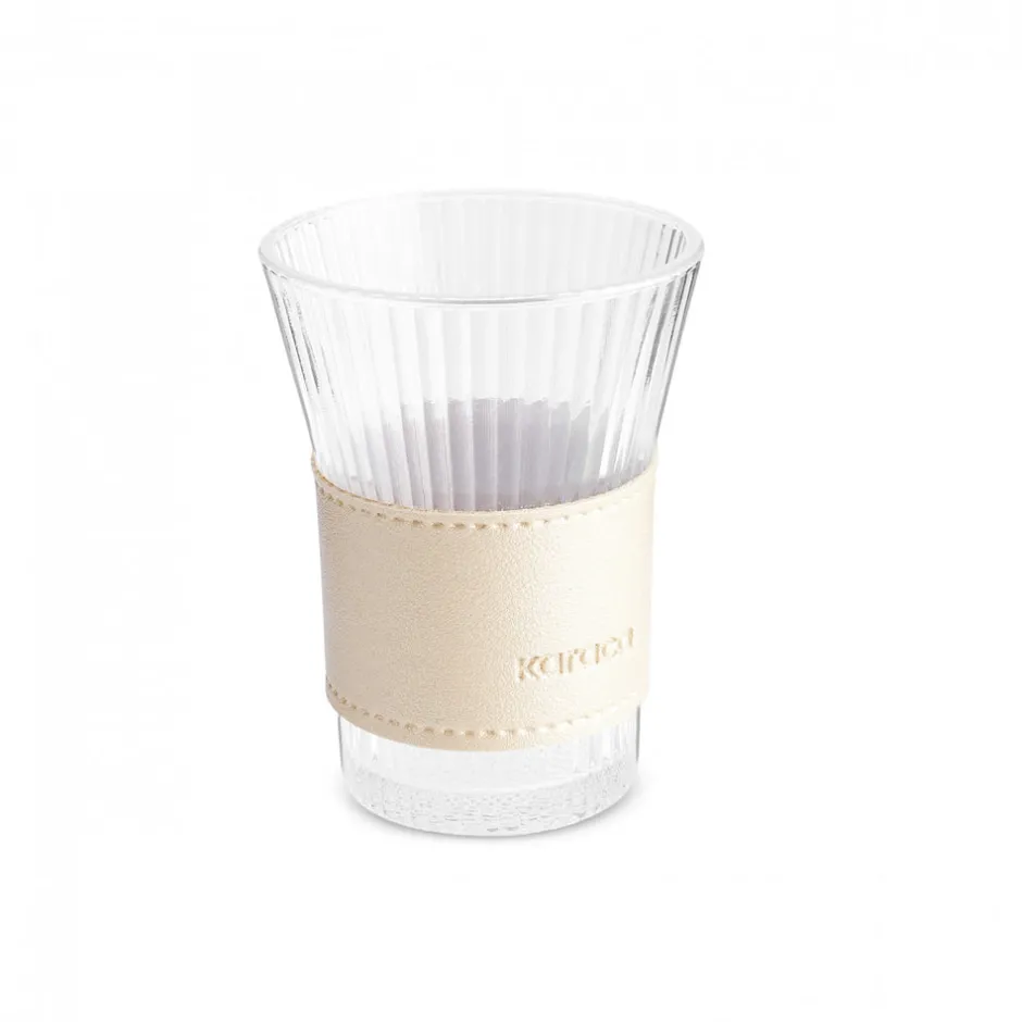 Karaca Mugs & Kaffeebecher|Wasserglas-Leder Cool Touch Latte Glas 210 Ml Gold