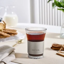 Karaca Mugs & Kaffeebecher-Leder Cool Touch Latte Bardağı 210 ml Platin Platın
