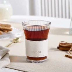 Karaca Wasserglas|Gläser-Sets-Leder Cool Touch Latte Glas 210 Ml Perlmutt Perlesent