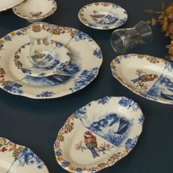 Karaca Frühstücksset Für 6 Personen-Leland Birdy 26-teiliges Frühstücksset und Servierschalen für 6 Personen Multıfarben