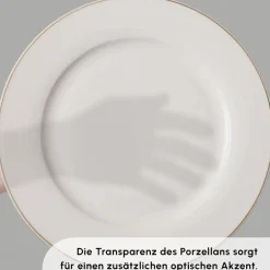 Karaca Tafelservice Für 12 Personen-Lexi 56-teiliges Tafelgeschirr-Set für 12 Personen Gold