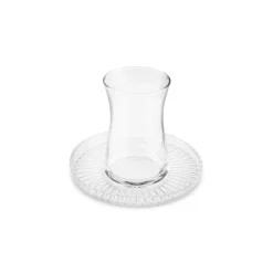 Karaca Teegläser Sets-Lily Glasuntertasse, 12 cm, Transparent