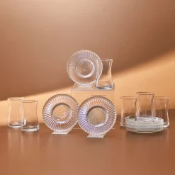 Karaca Mokka & Espressotassen Set-Lily 12-teiliges Türkisches Teeset für 6 Personen, 170 ml, Luster